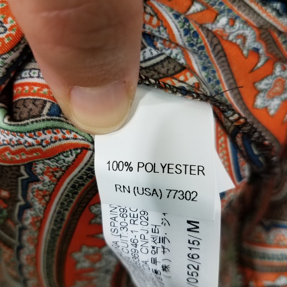 Zara Basic Paisley Split Hem Tunic Top Medium - image 7